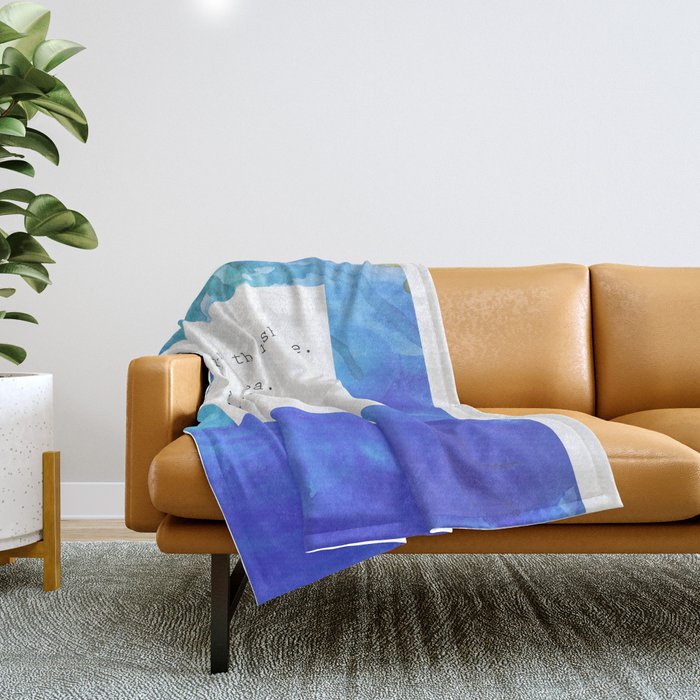 Live in the Sunshine - nature environment quote watercolor abstract Throw Blanket Gallery Image 1