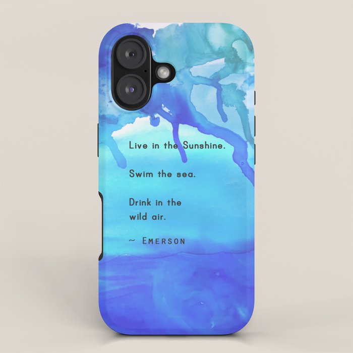 Live in the Sunshine - nature environment quote watercolor abstract iPhone Case Gallery Image 1