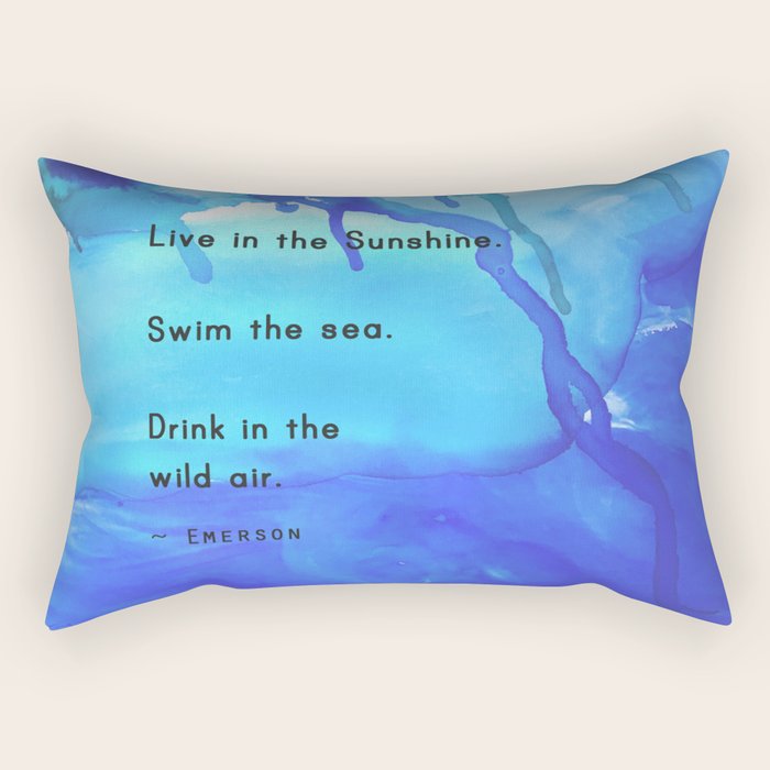 Live in the Sunshine - nature environment quote watercolor abstract Rectangular Pillow Gallery Image 1