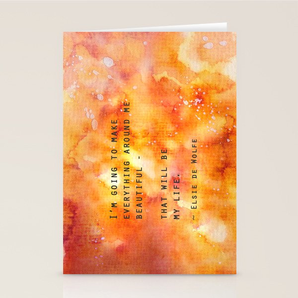 Make Everything Beautiful - inspirational quote on watercolor abstract Stationery Card Gallery Image 1