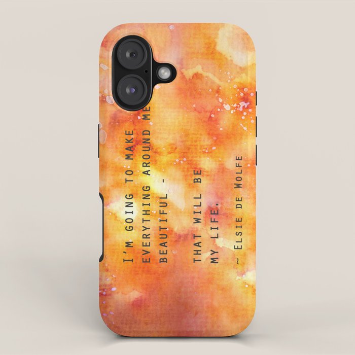 Make Everything Beautiful - inspirational quote on watercolor abstract iPhone Case Gallery Image 1