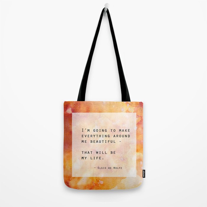 Make Everything Beautiful - inspirational quote on watercolor abstract Tote Bag Gallery Image 2