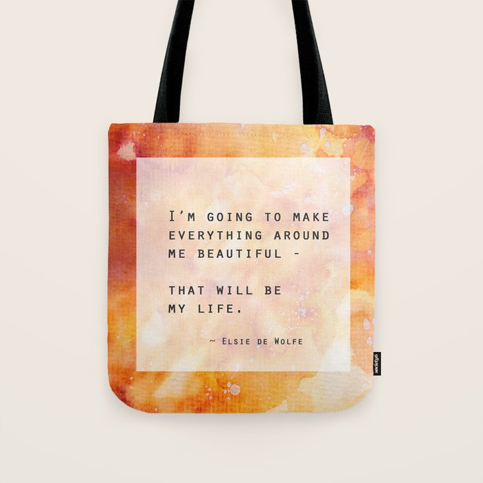 Make Everything Beautiful - inspirational quote on watercolor abstract Tote Bag Gallery Image 1