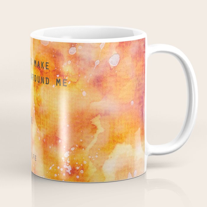 Make Everything Beautiful - inspirational quote on watercolor abstract Coffee Mug Gallery Image 1
