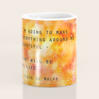 Make Everything Beautiful - inspirational quote on watercolor abstract Coffee Mug Gallery Image 4