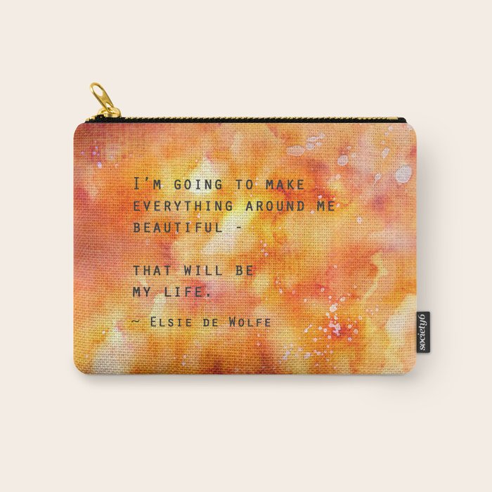 Make Everything Beautiful - inspirational quote on watercolor abstract Carry All Pouch Gallery Image 1