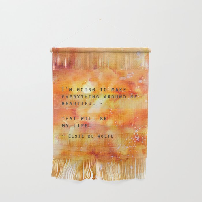Make Everything Beautiful - inspirational quote on watercolor abstract Wall Hanging Gallery Image 1