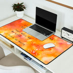 Make Everything Beautiful - inspirational quote on watercolor abstract Desk Mat Gallery Image 2