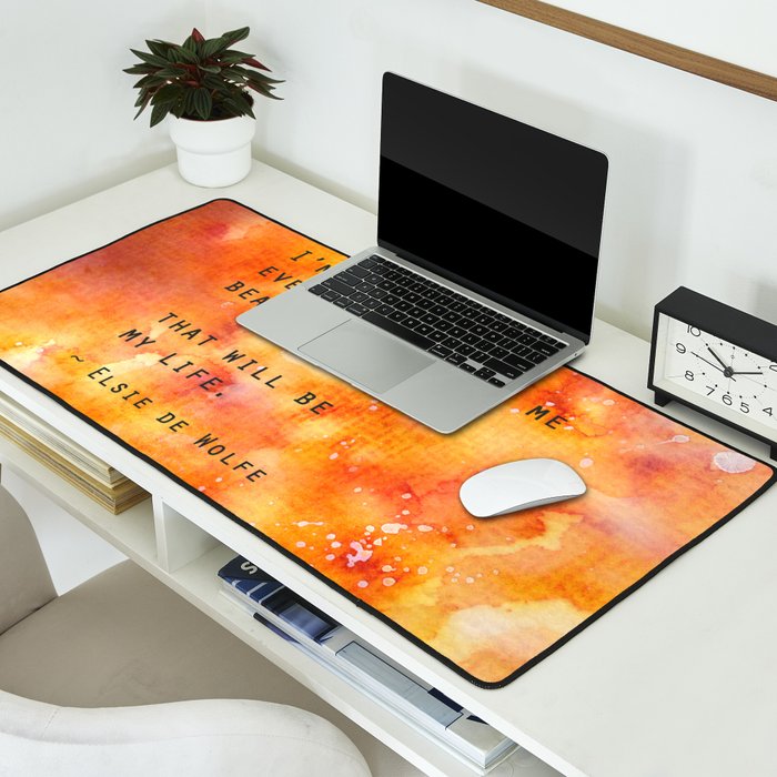 Make Everything Beautiful - inspirational quote on watercolor abstract Desk Mat Gallery Image 2