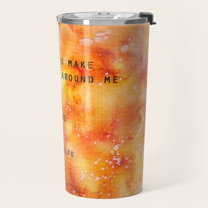 Make Everything Beautiful - inspirational quote on watercolor abstract Travel Mug Gallery Image 2