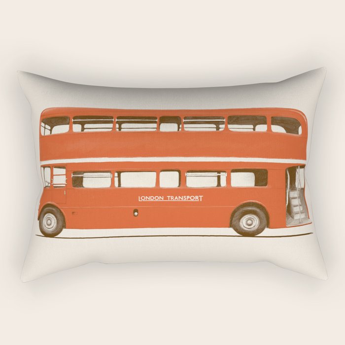 Double-Decker London Bus Rectangular Pillow Gallery Image 1