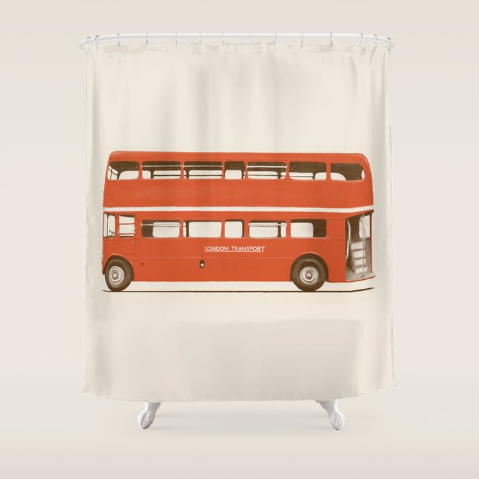 Double-Decker London Bus Shower Curtain Gallery Image 1