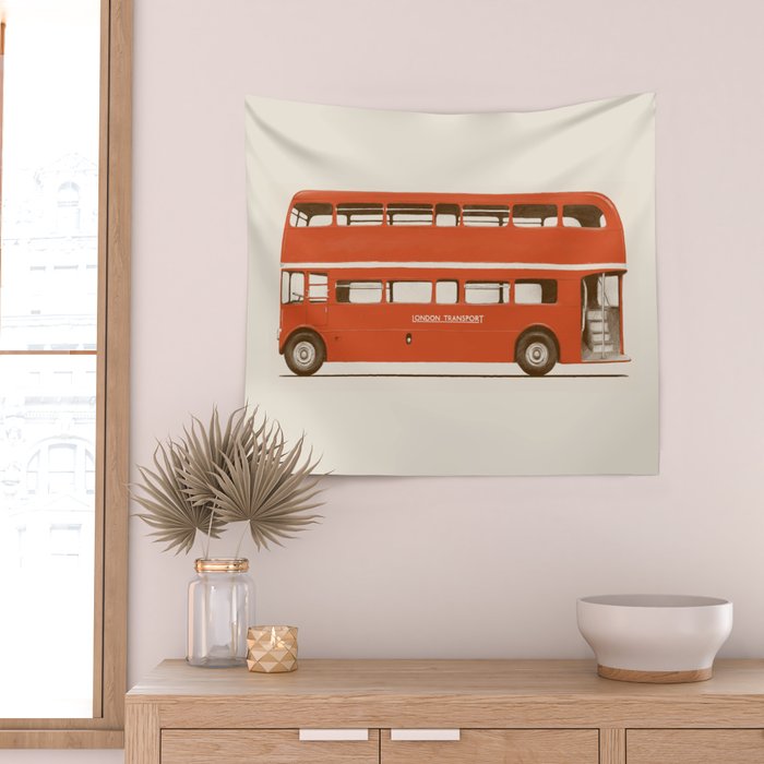 Double-Decker London Bus Wall Tapestry Gallery Image 2