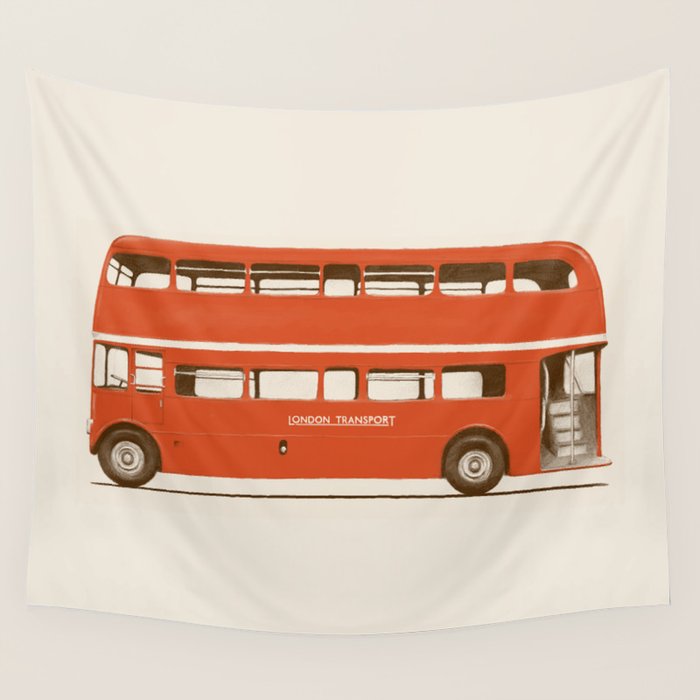 Double-Decker London Bus Wall Tapestry Gallery Image 4