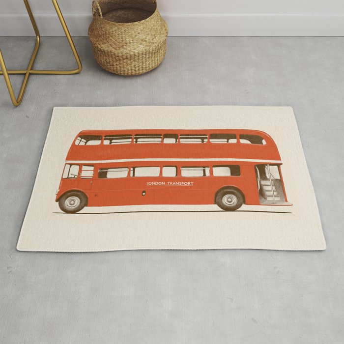 Double-Decker London Bus Rug Gallery Image 1