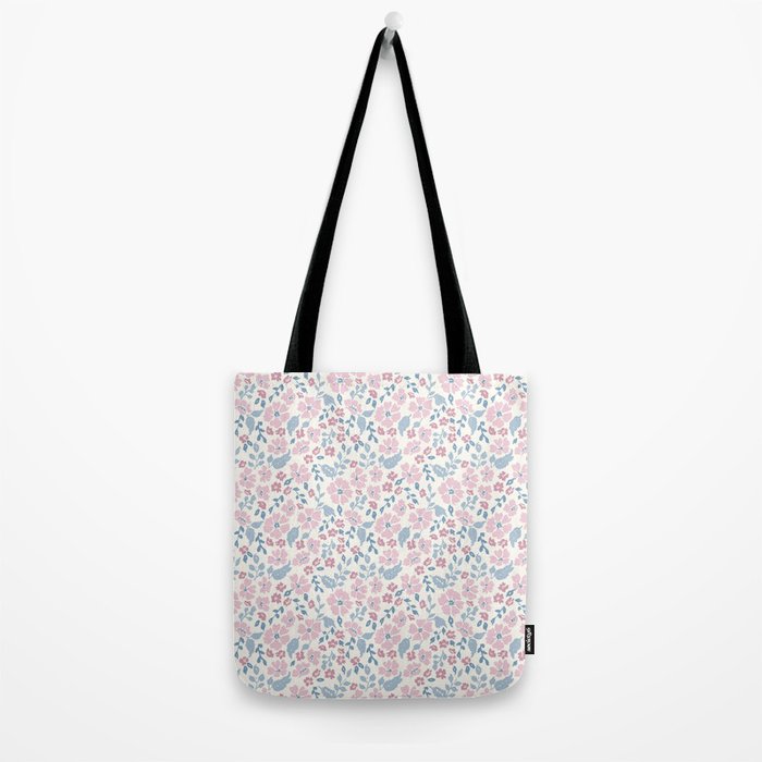 Tossed Ditsy Florals - Lilac Blue Tote Bag Gallery Image 2