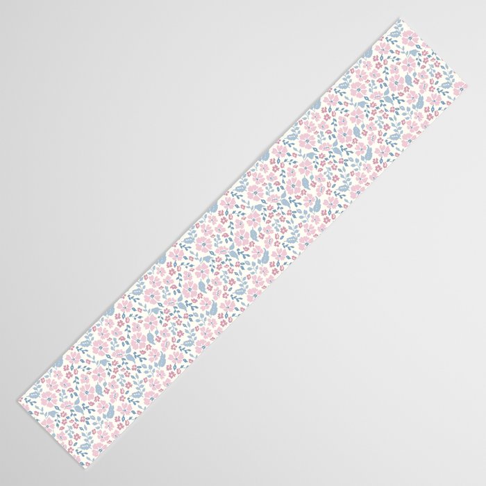 Tossed Ditsy Florals - Lilac Blue Table Runner Gallery Image 3