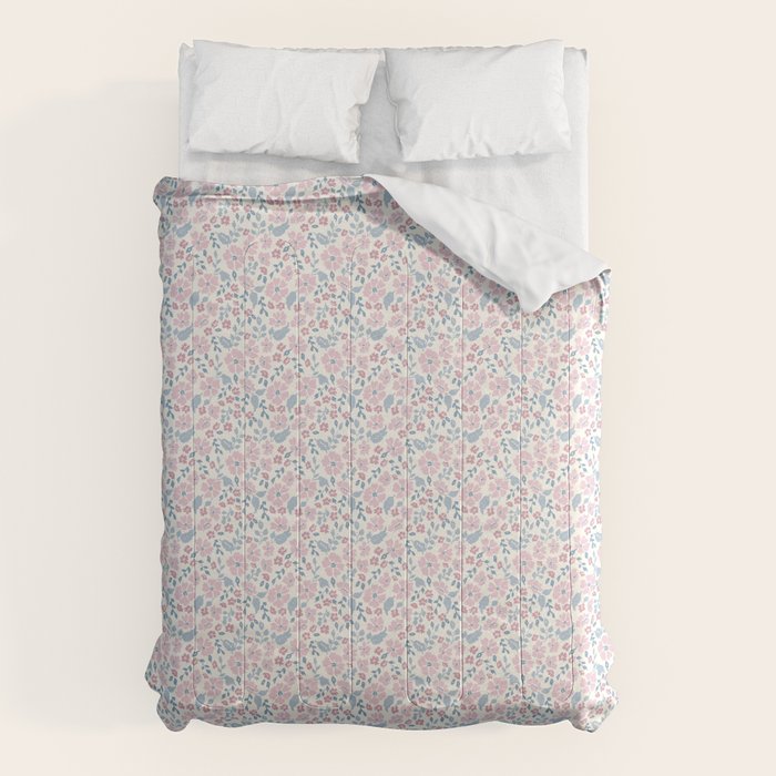 Tossed Ditsy Florals - Lilac Blue Comforter Gallery Image 1