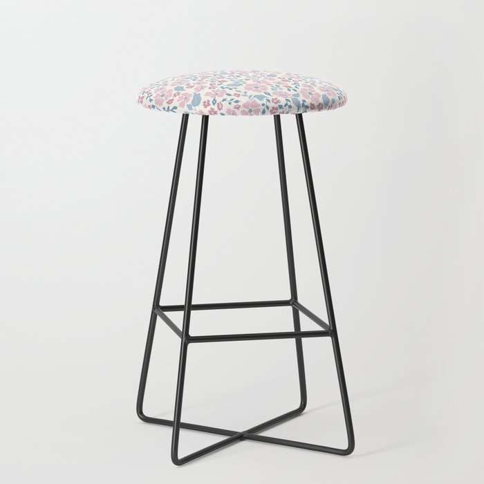 Tossed Ditsy Florals - Lilac Blue Stool Gallery Image 1