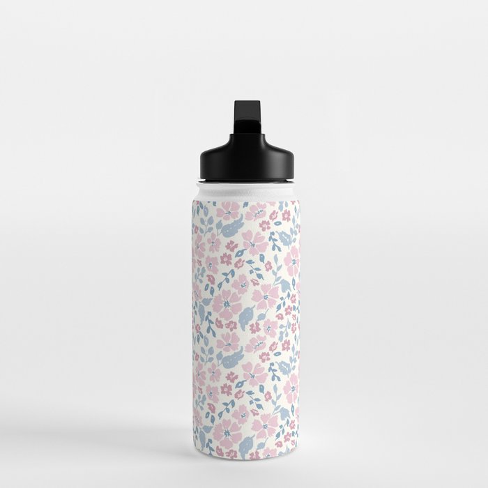 Tossed Ditsy Florals - Lilac Blue Water Bottle Gallery Image 3