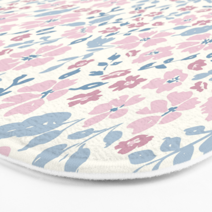 Tossed Ditsy Florals - Lilac Blue Bath Mat Gallery Image 3