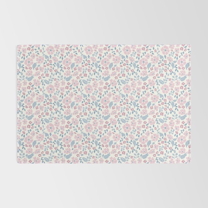 Tossed Ditsy Florals - Lilac Blue Rug Gallery Image 2