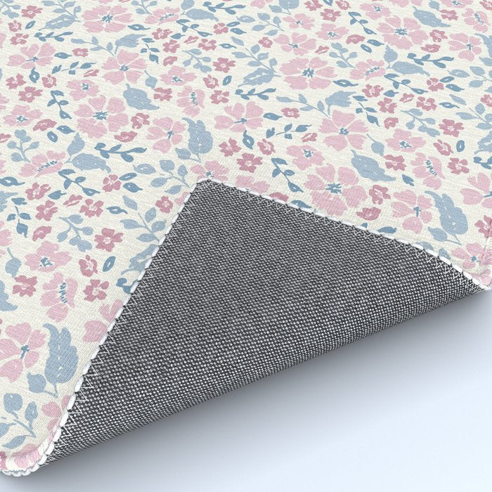 Tossed Ditsy Florals - Lilac Blue Rug Gallery Image 4