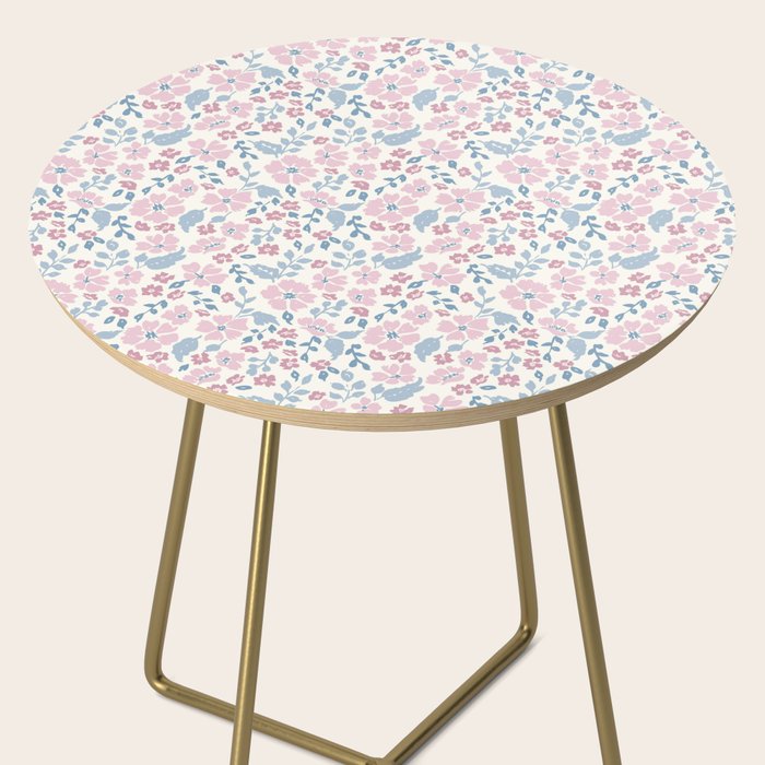 Tossed Ditsy Florals - Lilac Blue Side Table Gallery Image 2