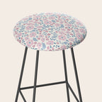 Tossed Ditsy Florals - Lilac Blue Stool Gallery Image 2