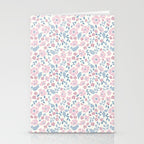 Tossed Ditsy Florals - Lilac Blue Stationery Card Gallery Image 2