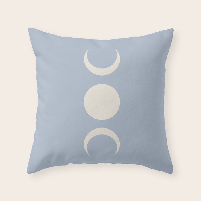 Moon Minimalism - Blue Throw Pillow Gallery Image 1