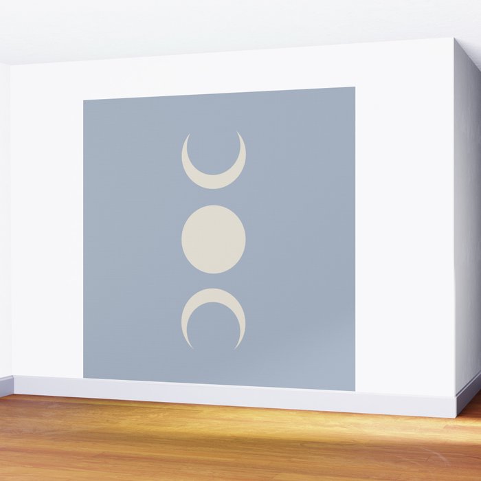 Moon Minimalism - Blue Wall Mural Gallery Image 2