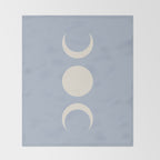 Moon Minimalism - Blue Throw Blanket Gallery Image 2