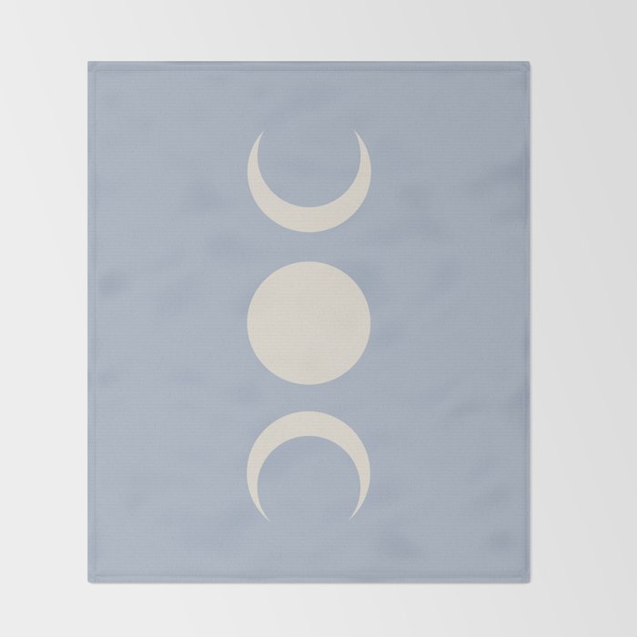 Moon Minimalism - Blue Throw Blanket Gallery Image 2