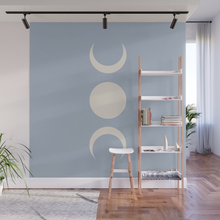 Moon Minimalism - Blue Wall Mural Gallery Image 1