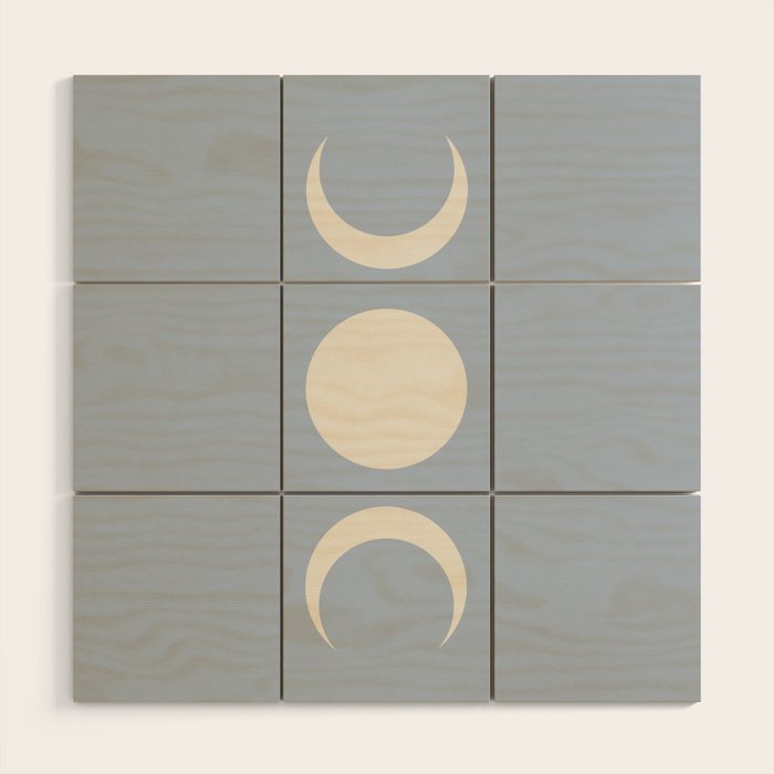 Moon Minimalism - Blue Wood Wall Art Gallery Image 1
