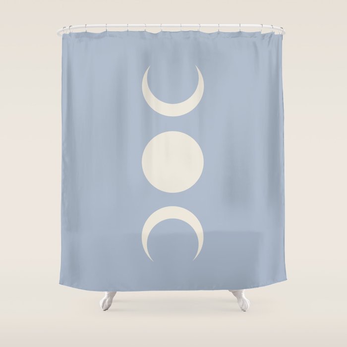 Moon Minimalism - Blue Shower Curtain Gallery Image 1