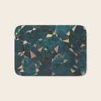 Gold Teal Abstract Low Poly Geometric Triangles Bath Mat Gallery Image 1
