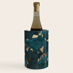 Gold Teal Abstract Low Poly Geometric Triangles Wine Chiller Gallery Image 1
