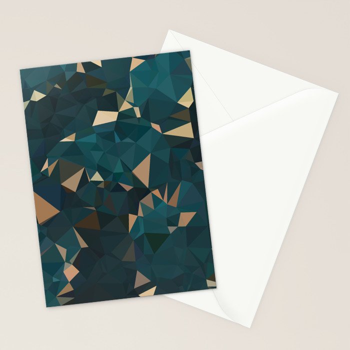 Gold Teal Abstract Low Poly Geometric Triangles Stationery Card Gallery Image 2