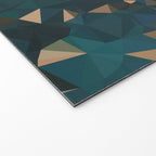 Gold Teal Abstract Low Poly Geometric Triangles Welcome Mat Gallery Image 2