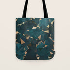 Gold Teal Abstract Low Poly Geometric Triangles Tote Bag Gallery Image 1
