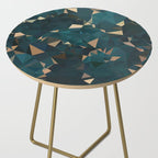 Gold Teal Abstract Low Poly Geometric Triangles Side Table Gallery Image 2