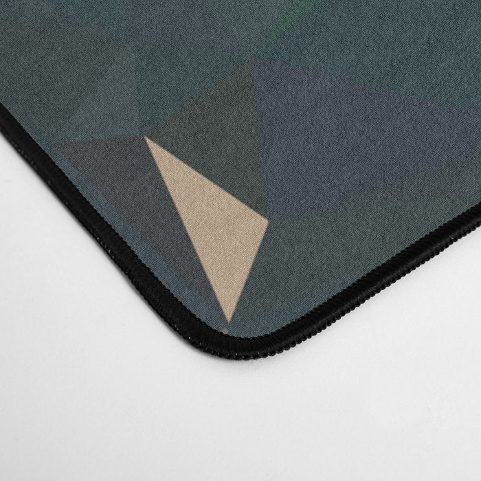 Gold Teal Abstract Low Poly Geometric Triangles Desk Mat Gallery Image 4