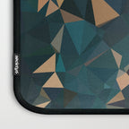 Gold Teal Abstract Low Poly Geometric Triangles Laptop Sleeve Gallery Image 3