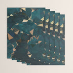 Gold Teal Abstract Low Poly Geometric Triangles Wrapping Paper Gallery Image 3
