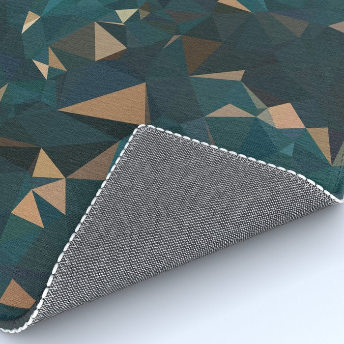 Gold Teal Abstract Low Poly Geometric Triangles Rug Gallery Image 4