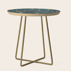 Gold Teal Abstract Low Poly Geometric Triangles Side Table Gallery Image 1