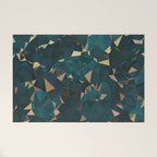 Gold Teal Abstract Low Poly Geometric Triangles Welcome Mat Gallery Image 1