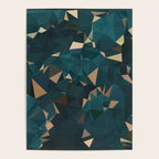 Gold Teal Abstract Low Poly Geometric Triangles Poster Gallery Image 4